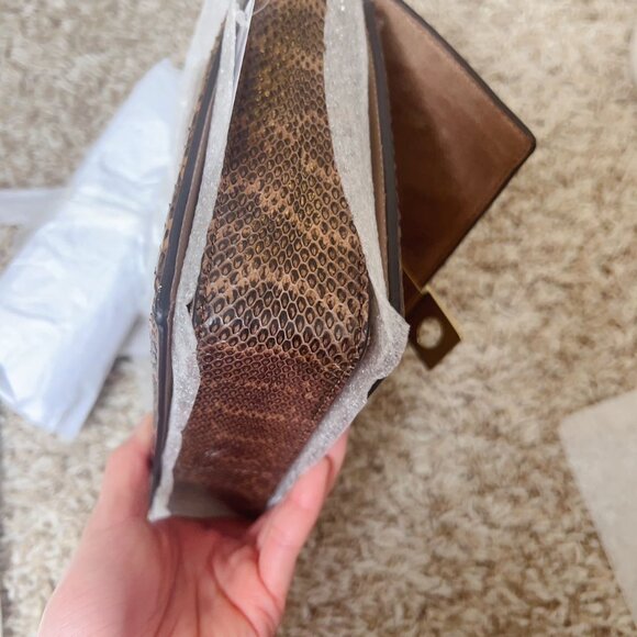 Coach Hutton Shoulder Bag In Blocked Signature Canvas With Snakeskin Detail - Picture 8 of 13